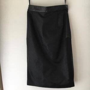 Women's Skirt Luxury pencil skirts leather waist and sheer cutaway Panelss ize S
